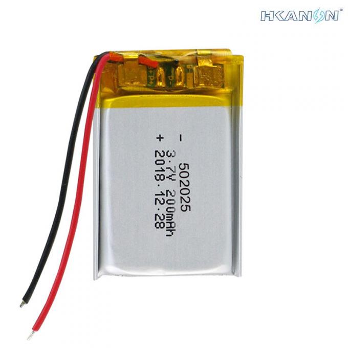 502025 High Discharge Lithium Ion Battery 3.7V 200mAh 0.74Wh With With