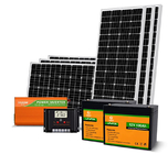 1200W 24V Solar Power System With 2pcs 100Ah Lithium Battery And Inverter 6pcs 195W Solar Panel