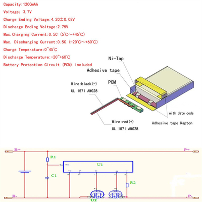 LiFePO4 Lithium Battery OEM Lithium Polymer Battery Pack High Capacity 1200Mah 3.7V Rechargeable Battery Wholesale