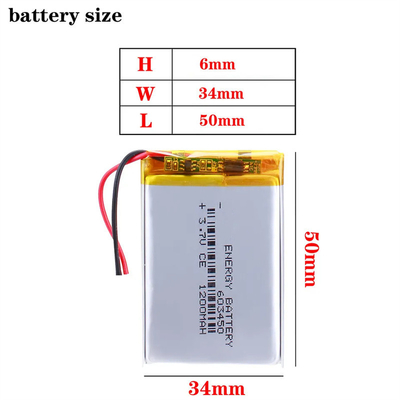 LiFePO4 Lithium Battery OEM Lithium Polymer Battery Pack High Capacity 1200Mah 3.7V Rechargeable Battery Wholesale