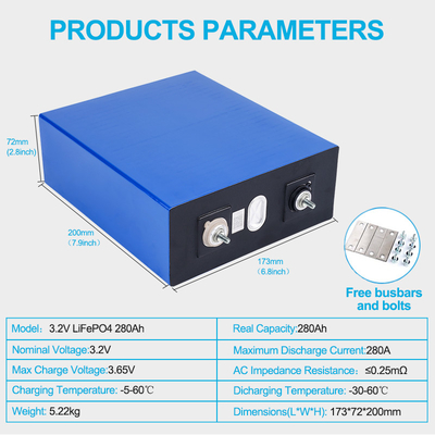 LiFePO4 Lithium Battery Custom 3.2V 100AH 200AH 280AH 400AH Prismatic Grade A Lithium Battery Cells For EV/Solar System