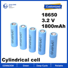 OEM ODM LiFePO4 Lithium Battery Cylindrical 18650 cell 3.2V 3.7V 1800mAh Customizable lithium battery packs