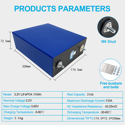 LiFePO4 Lithium Battery Rechargeable 3.2V 50AH 100AH 280AH OEM ODM Lithium-ion Battery Lifepo4 Prismatic Battery Cell