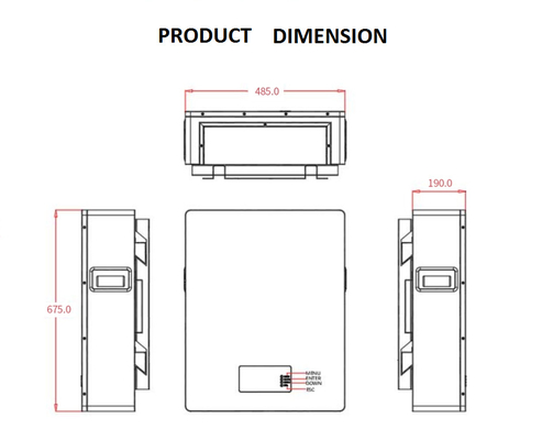 Powerwall 200Ah 10KW Lifepo4 Rechargeable Battery Wall Mounted For Solar Energy Storage System