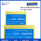OEM ODM LiFePO4 lithium battery 12.8V 100AH 200AH Lead-acid replacement battery Rechargeable customized  battery