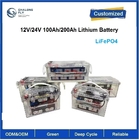CLF 12v 24V LiFePO4 Lithium Battery Packs 100ah 200ah With BMS For Solar Energy RV Truck