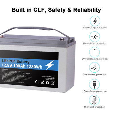 CLF lifepo4 lithium battery 12v Lifepo4 12.8v 100ah Battery Pack Solar Lithium Battery For Solar System Rv Electric Car