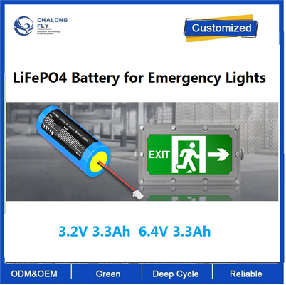 CLF OEM ODM 3.2V 3.3Ah 6.4V 3.3Ah Lithium Battery LiFePO4 battery for Emergency lights