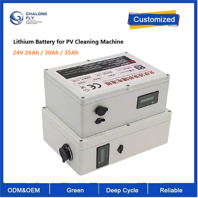 CLF OEM ODM 25.6V 26Ah 30Ah 35Ah Long Battery Life Strong Power Lithium battery for PV clean machine 24V DC Motor 