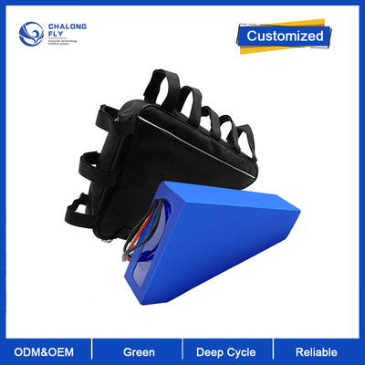 CLF Wholesale 52V 60V 72V 20Ah 25Ah 30Ah 35Ah Triangle Lithium Ion Battery Cylindrical Ebike Battery for Electric Bicycle
