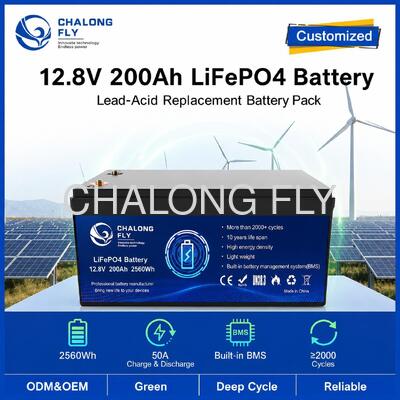 Custom 12.8V 200Ah LiFePO4 Battery Pack with BMS for Portable Power and Solar Storage