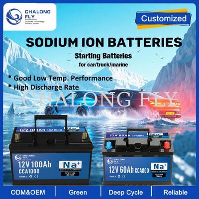 12V 70Ah-100Ah Sodium-Ion RV Starter Battery with High-Rate Cranking and Up to 1300CCA for Powersports