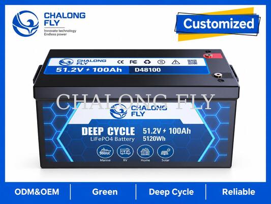 51.2V 100Ah LiFePO4 Trolling Motor Battery with 5.12kWh Energy, Bluetooth Monitoring, and 100A Continuous Output