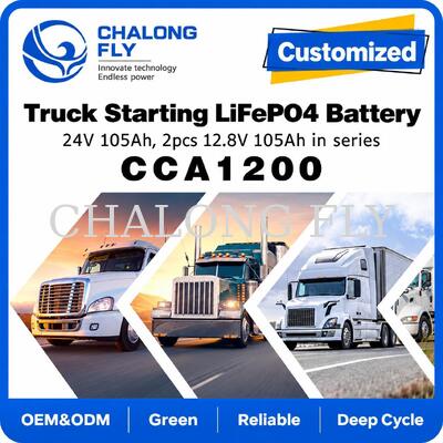 25.6V 105Ah LiFePO4 Truck Starting Battery with 1000CCA for Parking Air Conditioner Power