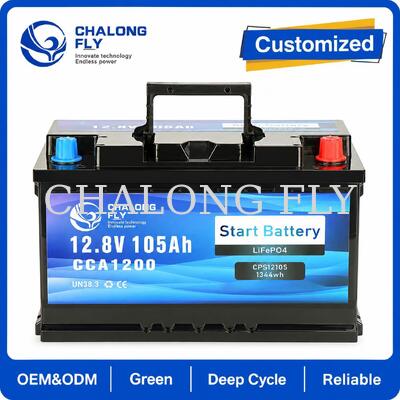 12.8V 100Ah LiFePO4 Starter Battery with High-Current Cranking for Marine & Truck Applications