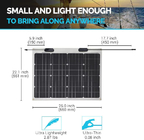 50 Watt Monocrystalline Semi Flex Solar Panel 12 Volt Abrasion Resistant