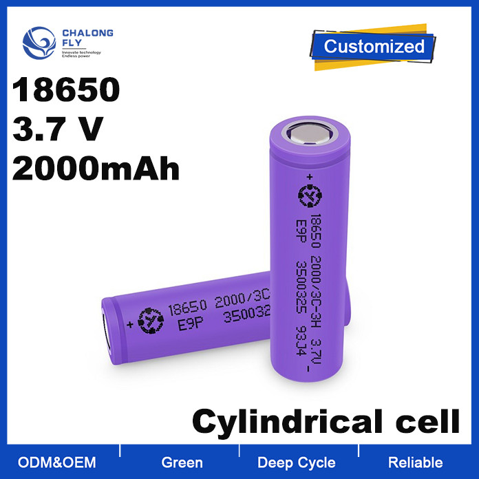 OEM ODM LiFePO4 lithium battery 18650 cells 3.7V 2000mah Rechargeable 3C NCM NMC customized lithium battery packs