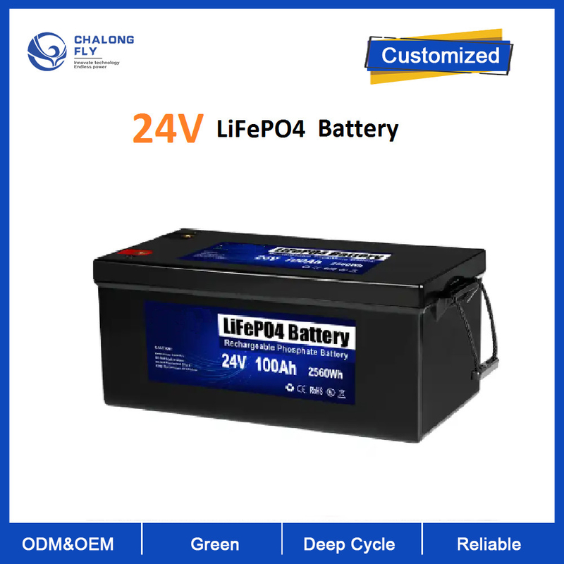 LiFePO4 24V 100AH Li-ion Lifepo4 lithium battery with BMS for Solar Energy Motorcycle Boat RV Camper