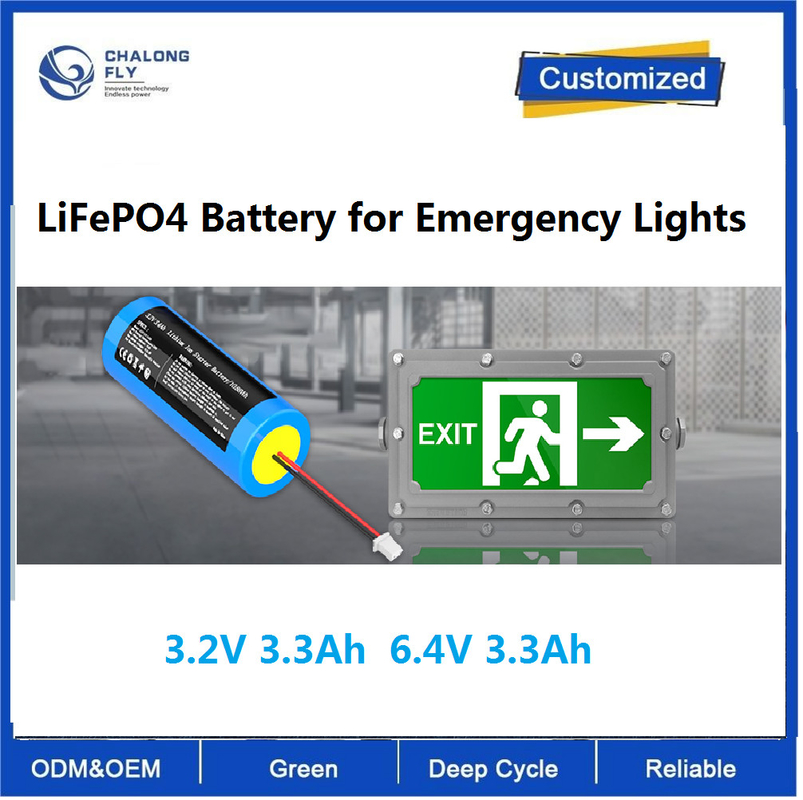 CLF OEM ODM 3.2V 3.3Ah 6.4V 3.3Ah Lithium Battery LiFePO4 battery for Emergency lights