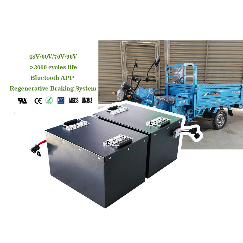Electric Tuktuk Batteries 48V 72V 96V 50Ah 100Ah 150Ah Li Ion Lithium Battery LifePO4 Electric Tricycle Motorcycle Battery Pack
