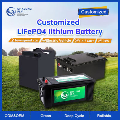LiFePO4 Lithium Battery 48V 72V 96V 40AH 200AH 300AH 400AH Rechargeable EV Golf Cart OEM ODM Lithium Ion Battery